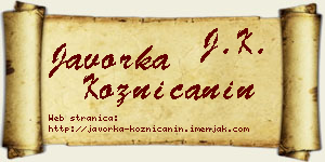 Javorka Kozničanin vizit kartica